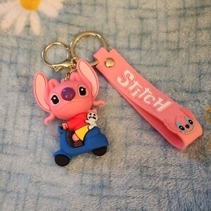 ANGEL Key Holder With A Pink Strap